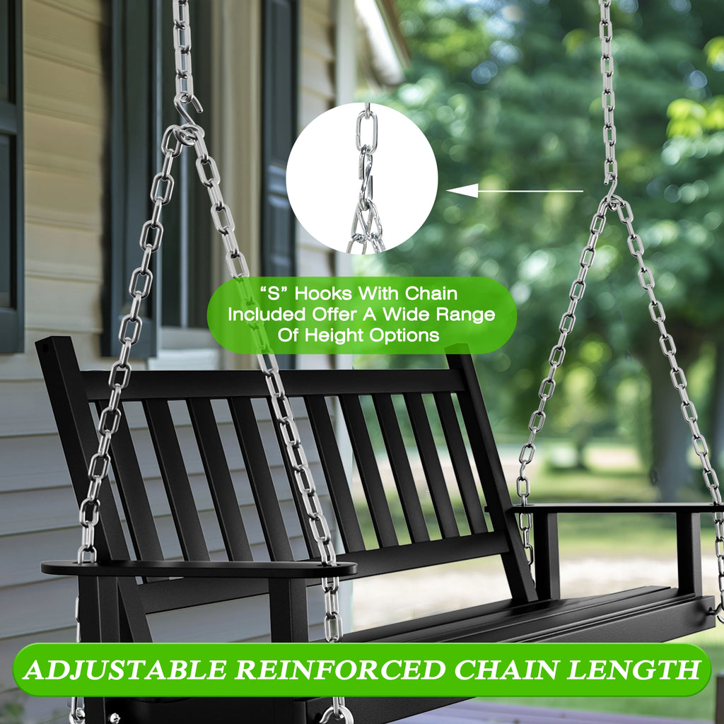 2-Seat Hanging Wooden Porch Swing I747038