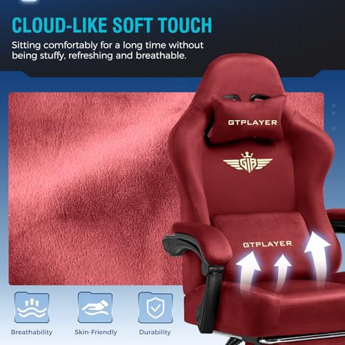 Black Fabric Ergonomic Gaming Chair with Footrest E897