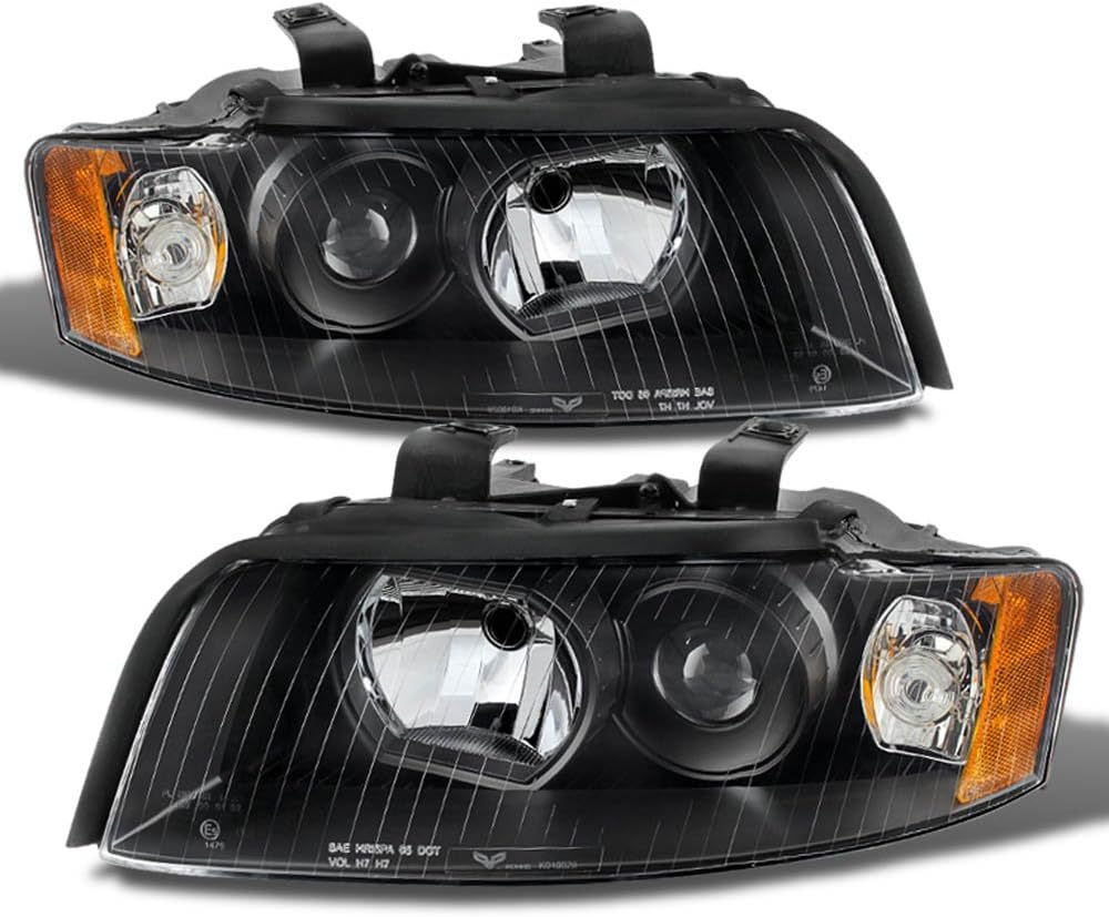 Black Projector Headlight Replacement Left+Right I9376