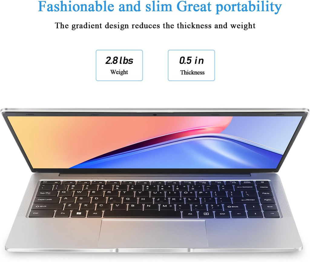 14.1" FHD IPS LCD Windows Laptop Computer, 8GB DDR4 RAM, 512GB M.2 SATA SSD, Intel Celeron J4105 Processor H16213