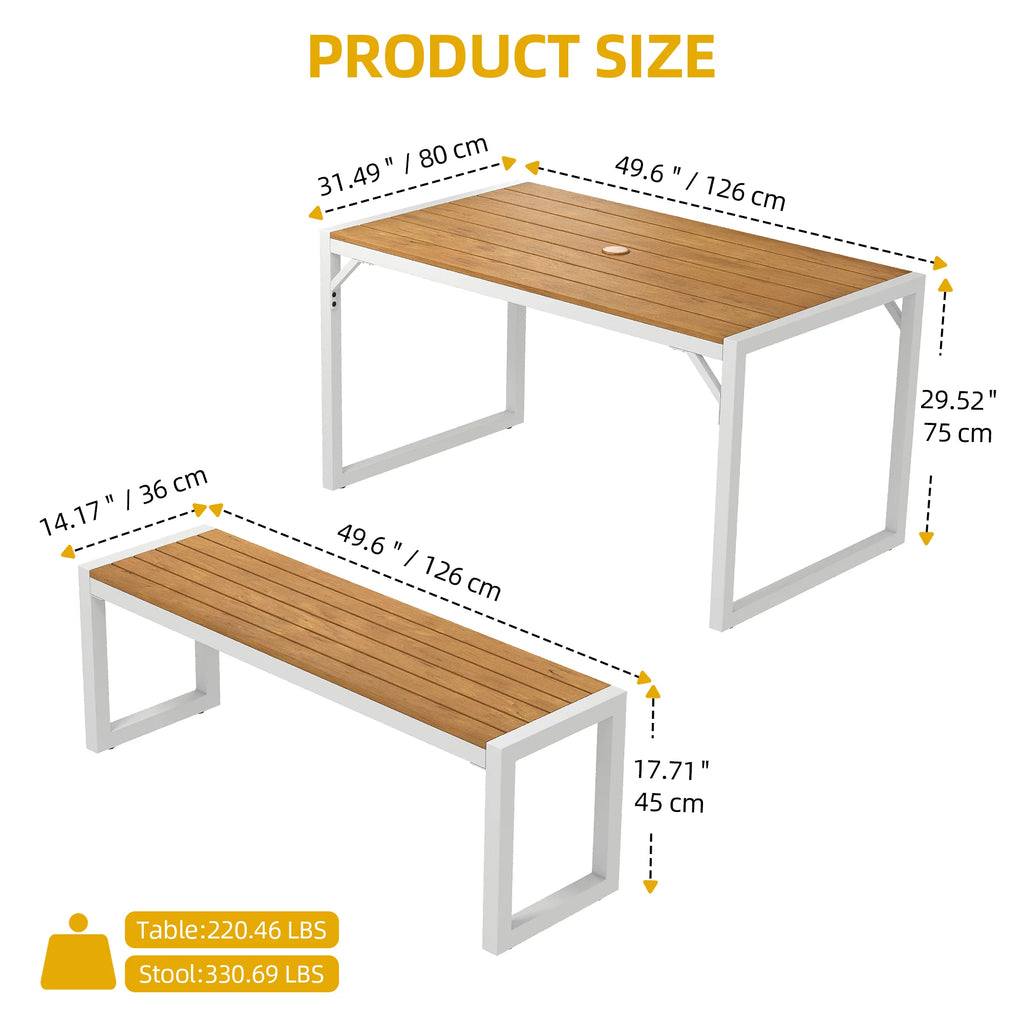 3 Pieces Patio Dining Table Set Y854915