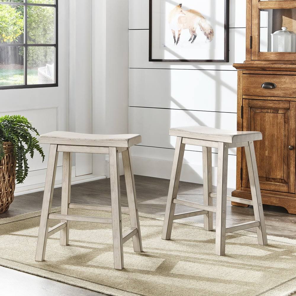 Berry Red Saddle Seat Counter Height Backless Stools Set of 2 Y731210
