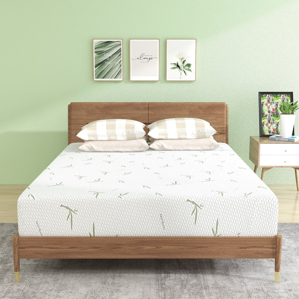 10 inch Green Tea Cooling Gel Memory Foam Queen Mattress S53762
