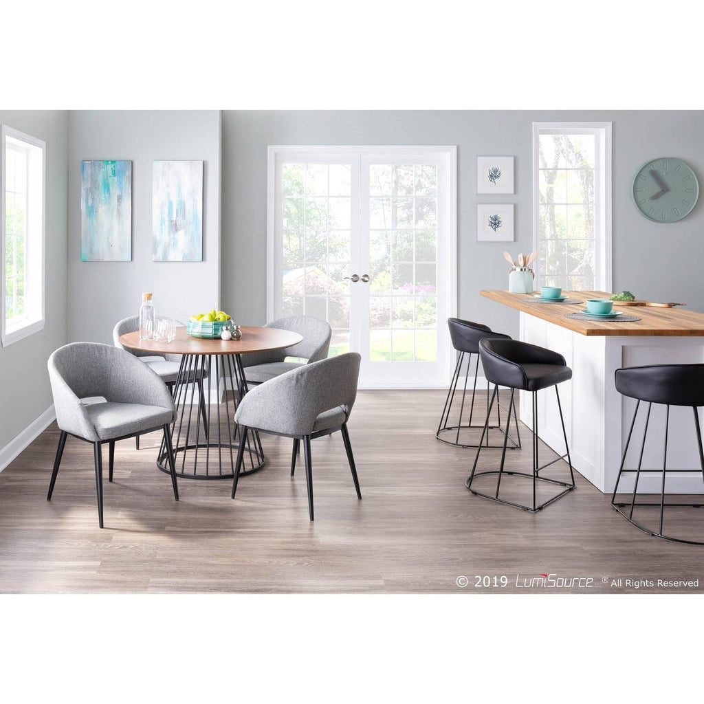 Set of 2 Contemporary Counter Stool Black/White V180958