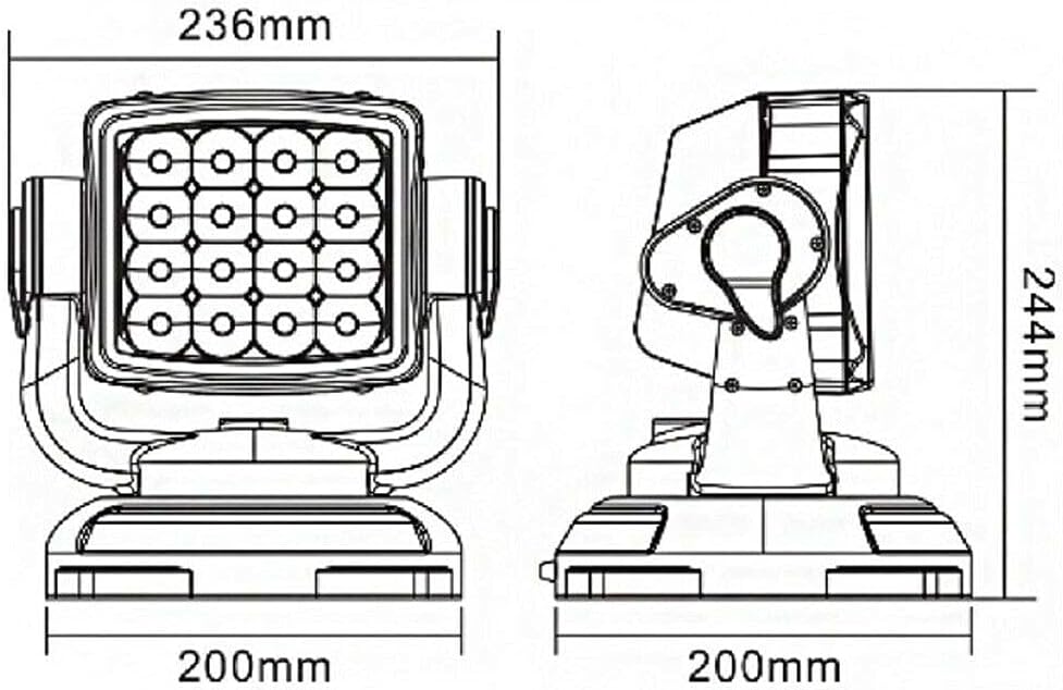 80W Wireless Remote LED Search Light Waterproof Spotlight N374727
