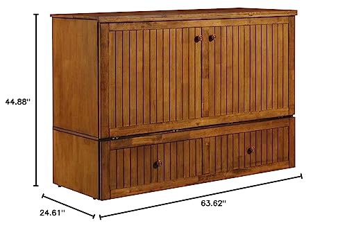 Queen Blonde Oak Murphy Cabinet Chest Bed H811990