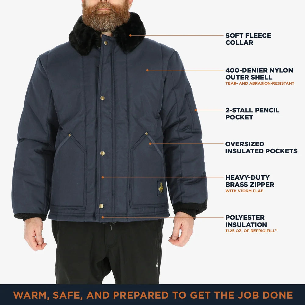 Navy Insulated Arctic Jacket with Fleece Collar G4758
