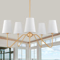4-Light Kitchen Island Linear Pendant Light with Linen Shades Z520