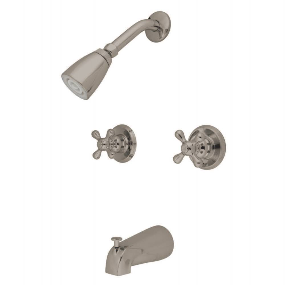 Satin Nickel Two Handle Tub and Shower Faucet C173554