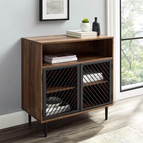 32 Inch Dark Walnut Buffet and Bar Cart G4822