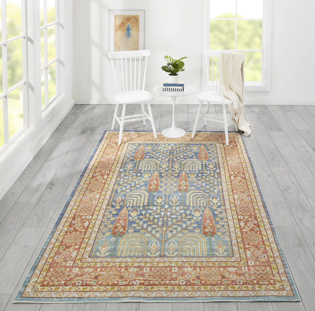 Blue Polyester Area Rug 7'10" X 10'6" L47760
