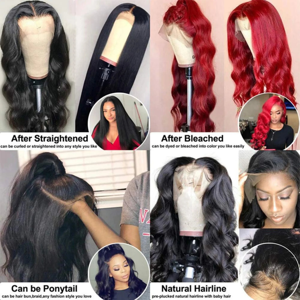 13×4 HD Front Lace Body Wave Human Hair Wig 180% Density Natural Color 26 inch P33431