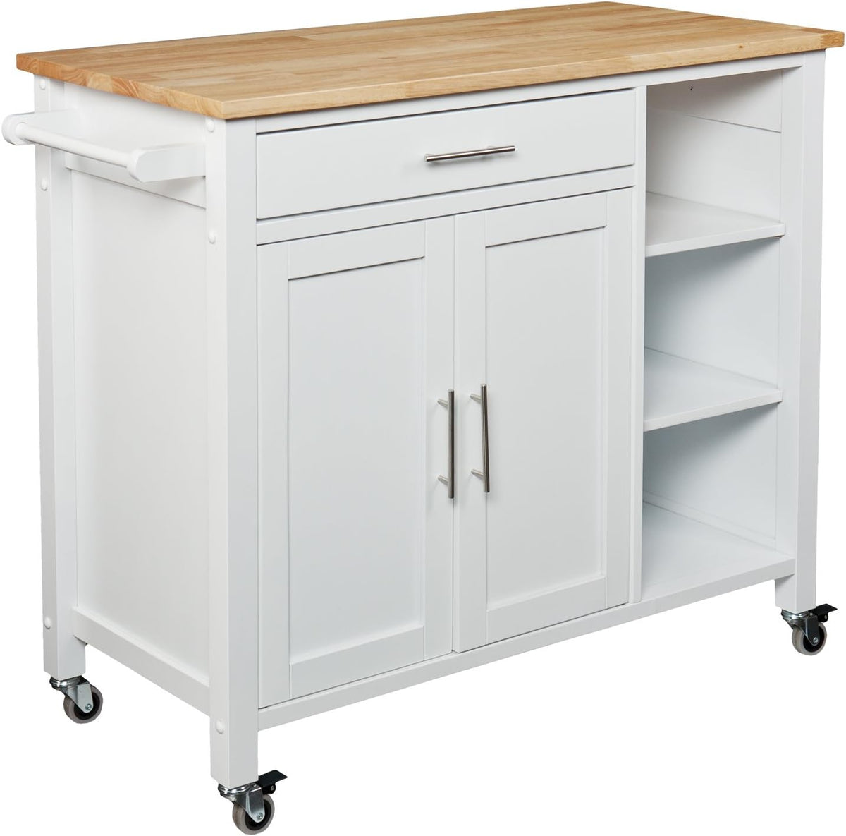 Rolling Kitchen Cart Island with Cabinet R8776