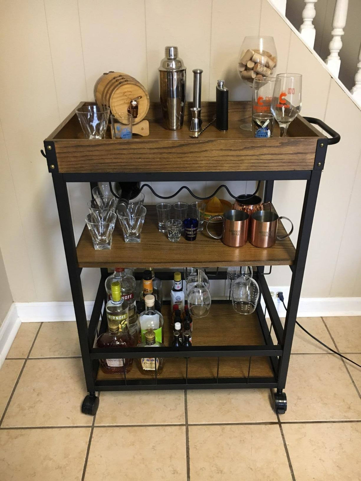 Black Kitchen Cart M9070
