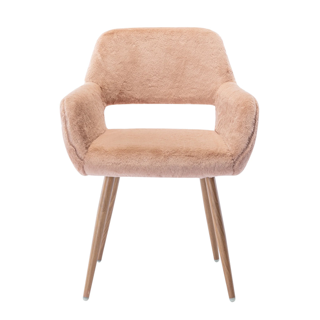 Faux Fur Dining Chairs with Solid Steel Leg A5099