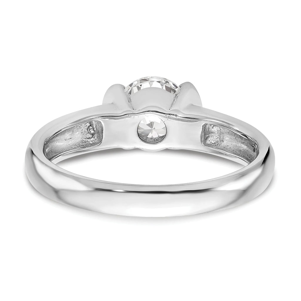 14K White Gold Round Bezel Solitaire Engagement Ring S41456