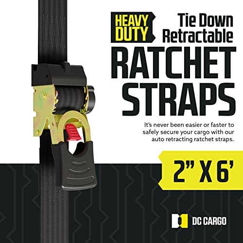 2 Pack Black Retractable Ratchet Straps B327