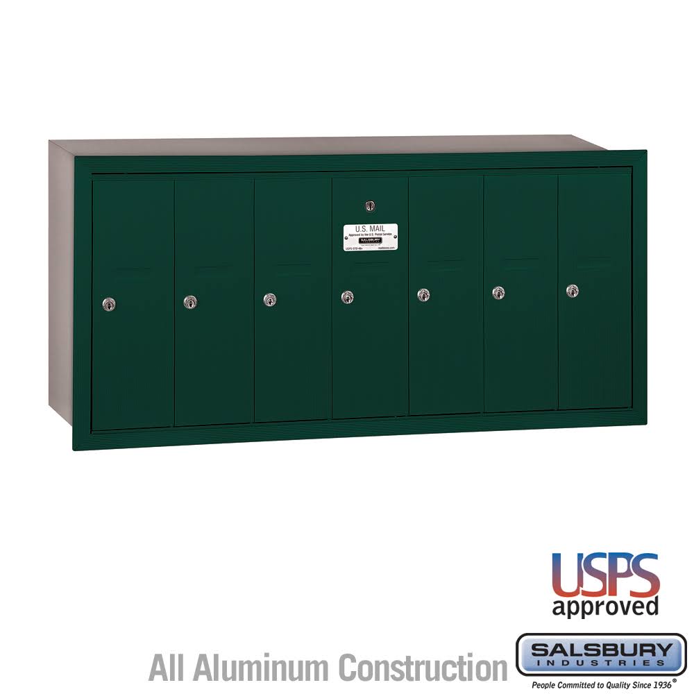 Green Recessed Mounted Vertical Mailbox Z6350