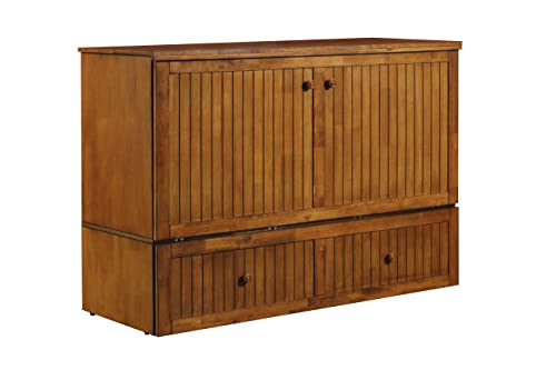 Queen Blonde Oak Murphy Cabinet Chest Bed H811990