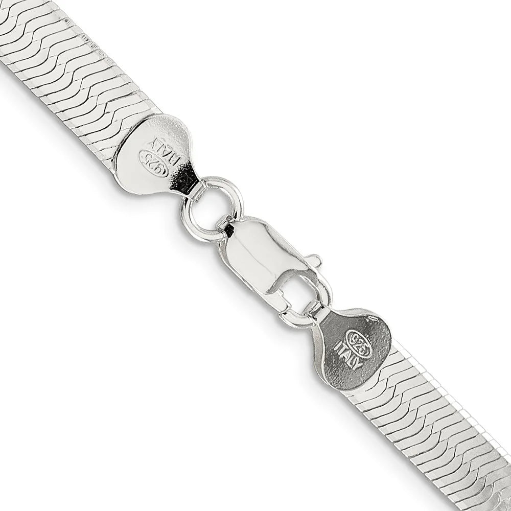 925 Sterling Silver Herringbone Chain Necklace 18 inch N509028