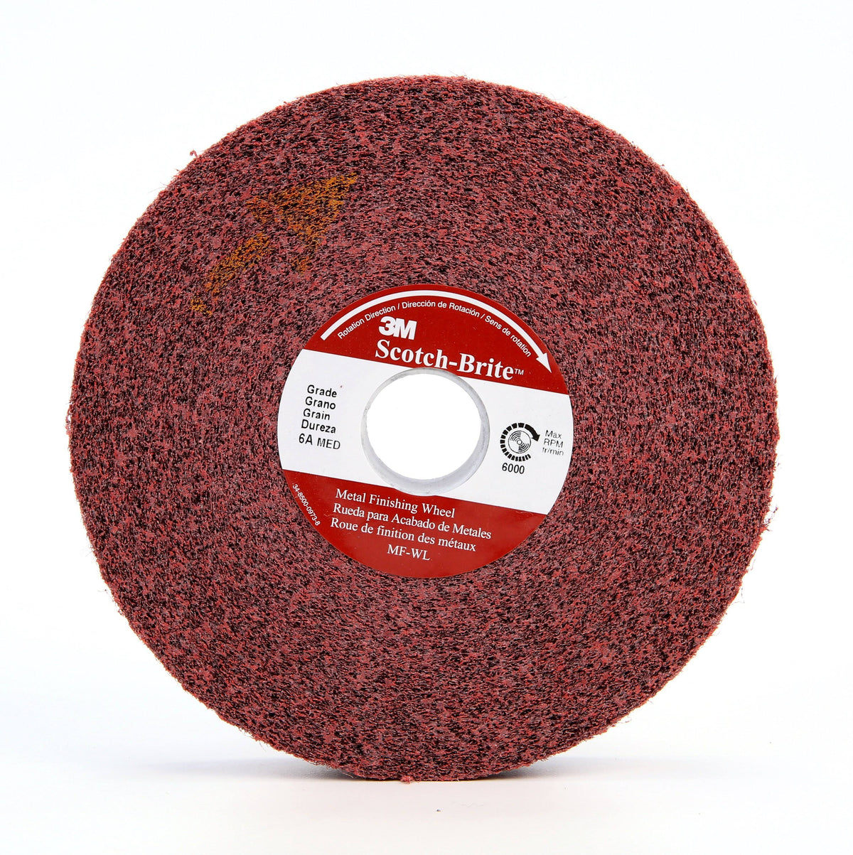 Metal Finishing Wheel 8 in x 1/2 in x 3 in 5A Med 4 per Case Q660