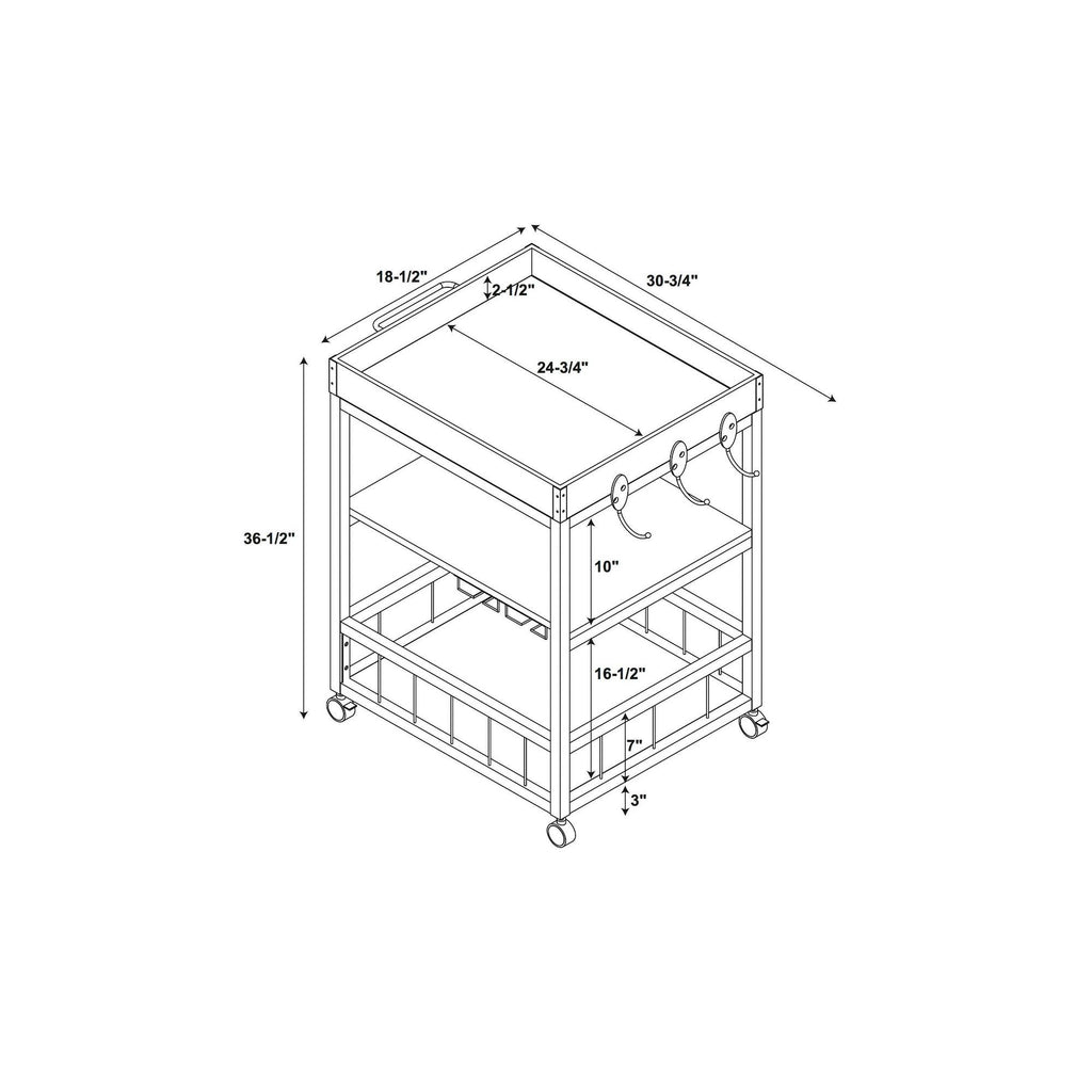 Black Kitchen Cart M9070