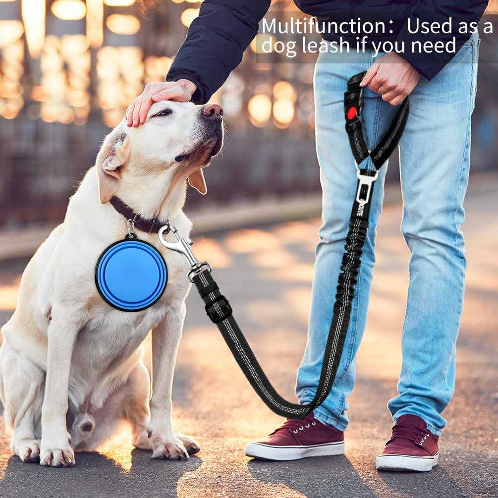 3 Piece Set Dog Car Seat Belt Adjustable with Elastic Bungee Buffer H321
