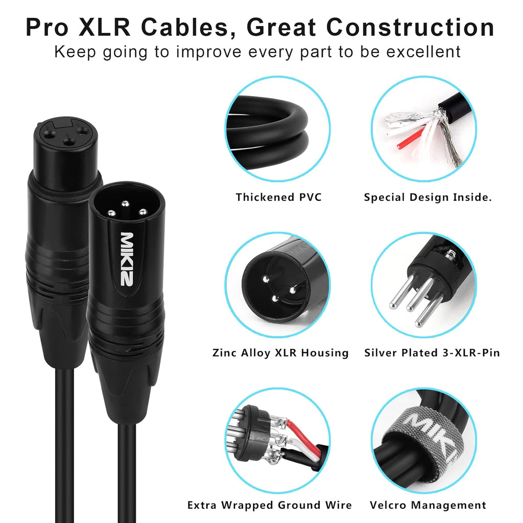 XLR Cables 25 ft 10 Color Coded Packs X67158