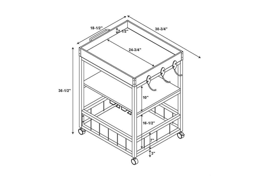 Black Kitchen Cart M9070