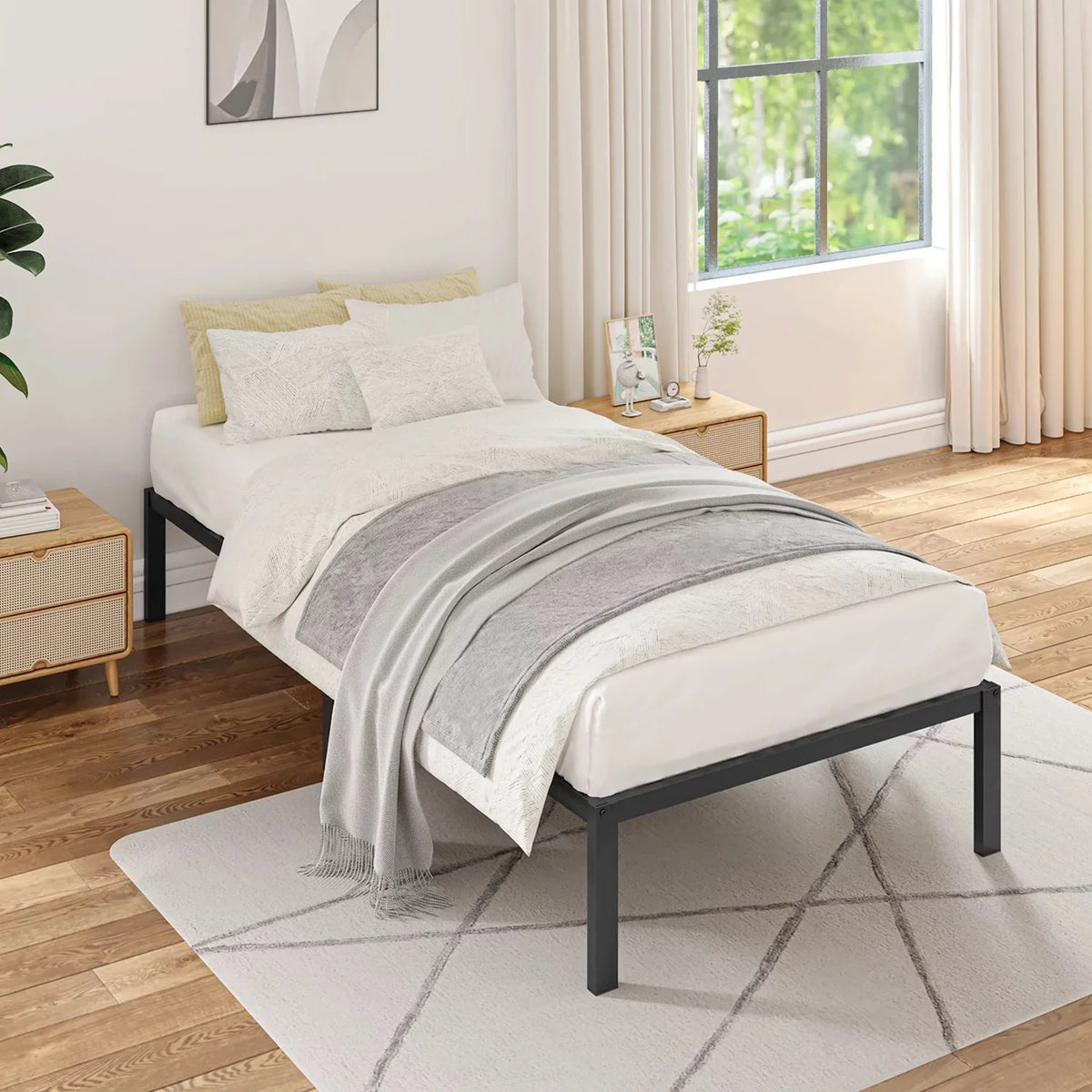 Metal Twin Size Bed Frame V8026