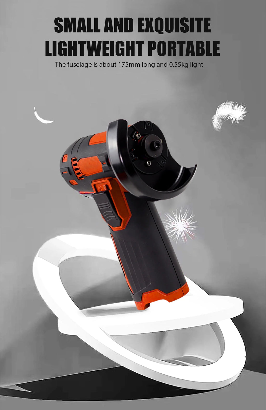12V Cordless Angle Grinder Kit 3 Inch 19500 rpm with 2 1300mAh Lithium-Ion Battery W697
