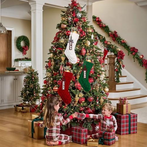 18" Cable Knit Christmas Stockings 6-Pack W8228