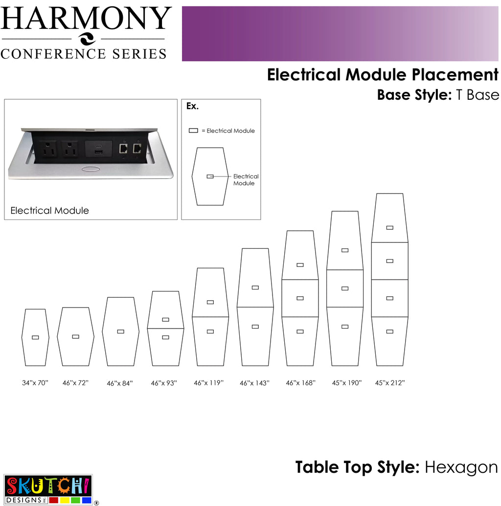 10 Person Modular Hexagon Conference Room Table Metal T Bases F745110