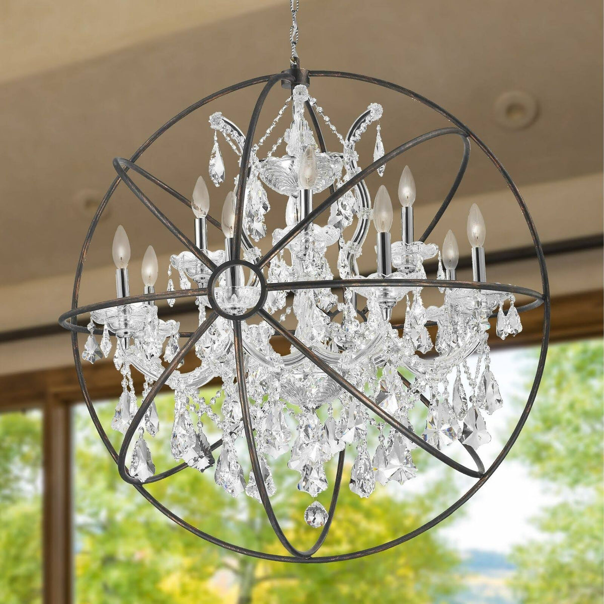 13-Light 33 inch Dark Bronze Crystal Clear D95554
