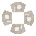 Round Table Placemats Set of 4 Heat Resistant Wipe Clean Tan W171