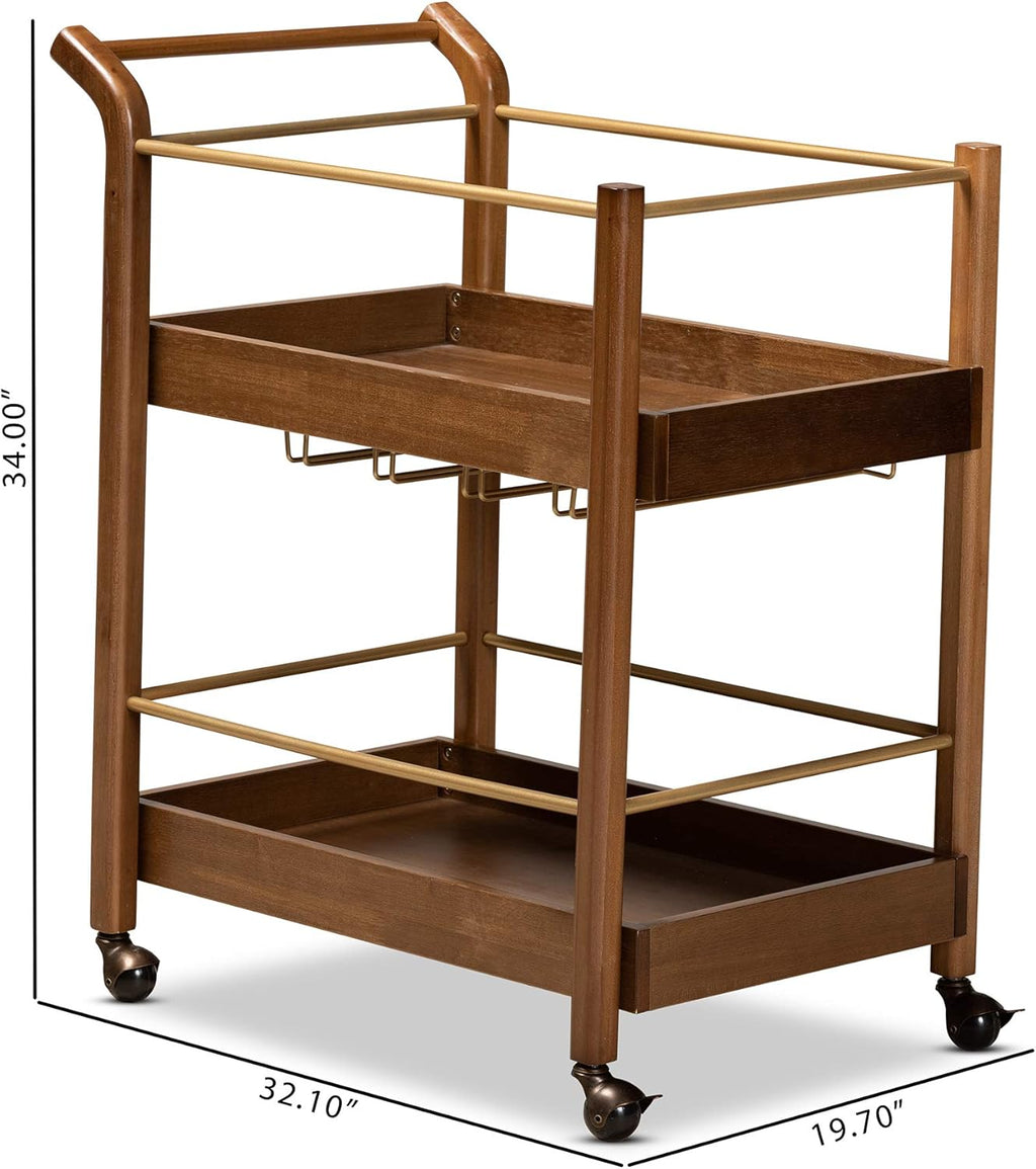 Walnut Brown Dark Bronze Trolleys and Carts H58597