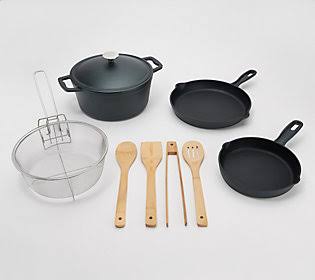 Black 5 Pc Cast Iron Cookware Set Y280298