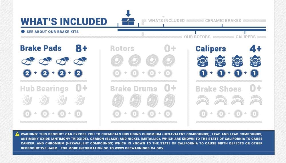 Red Loaded Calipers with Ceramic Brake Pads and Hardware Kit N70739