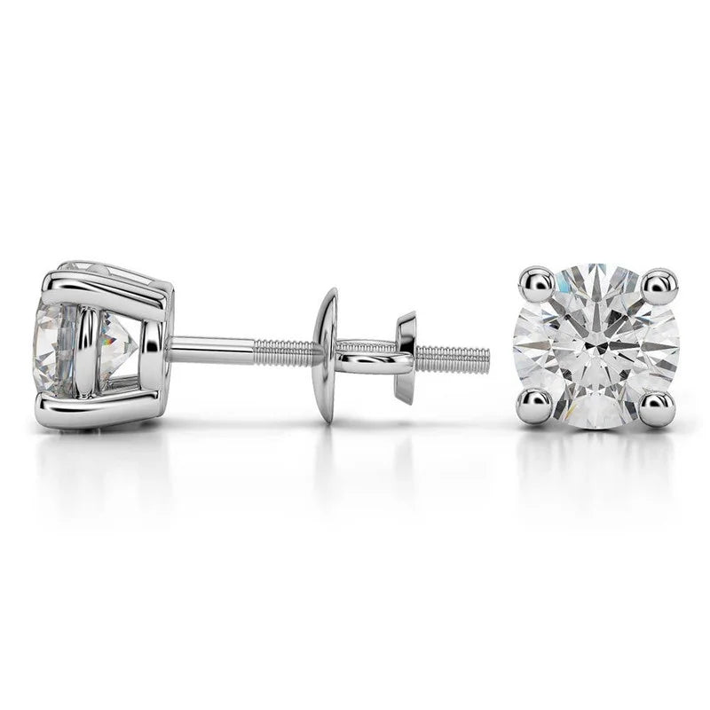 18K White Gold Stud Earrings N5691