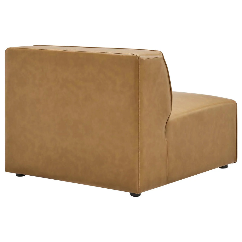 Tan Vegan Leather 7-Piece Sectional Sofa H571