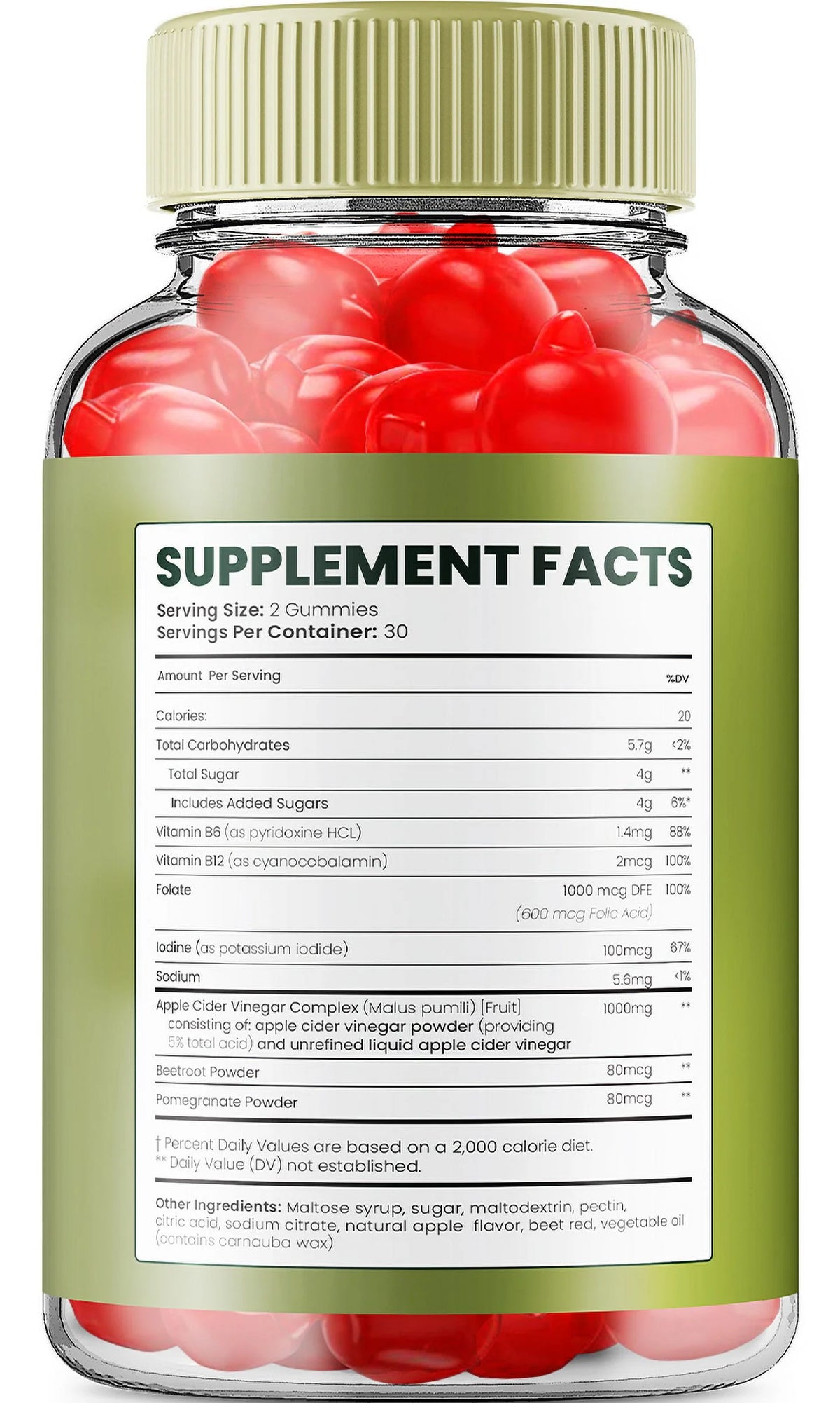 Apple Cider Vinegar Vitamin B6 Vitamin B12 Gummies 1000mg 300 Gummies K20230