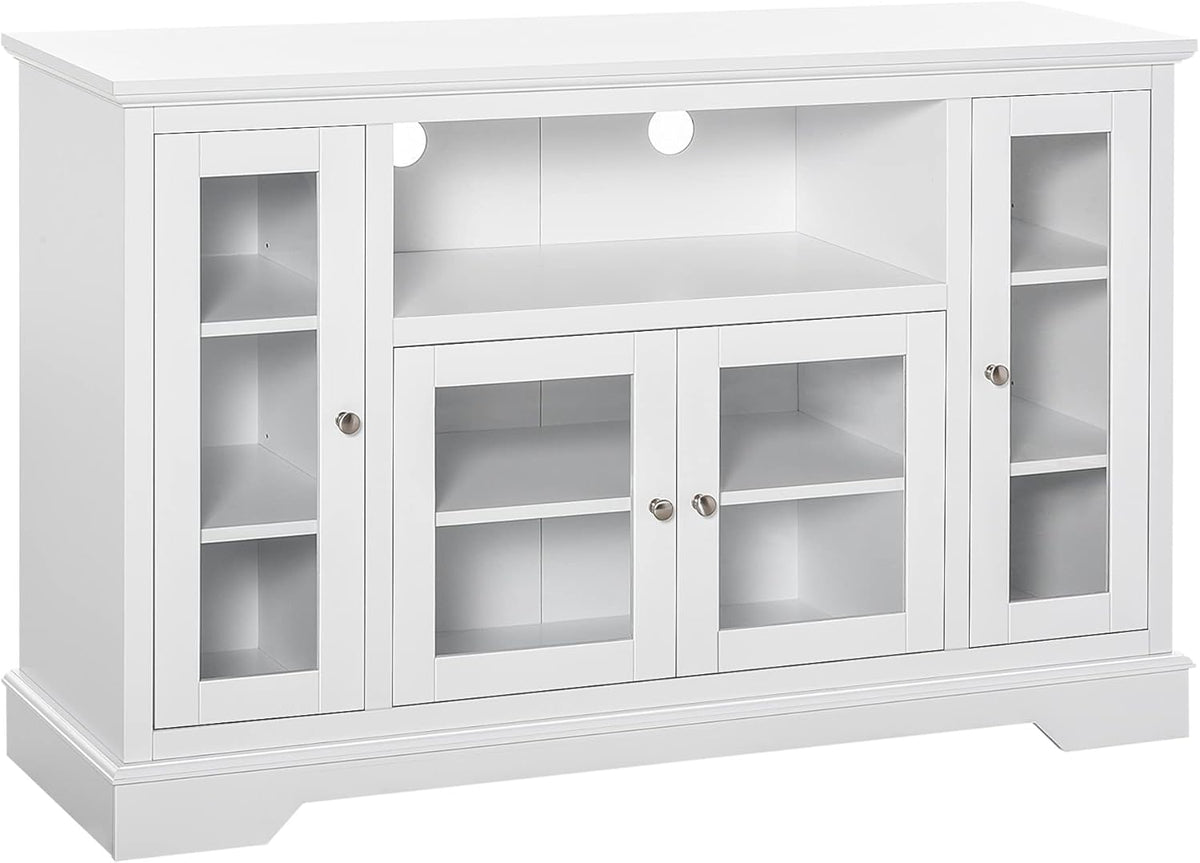 Grey Sideboard Console Table Storage Cabinet with Glass Doors A883
