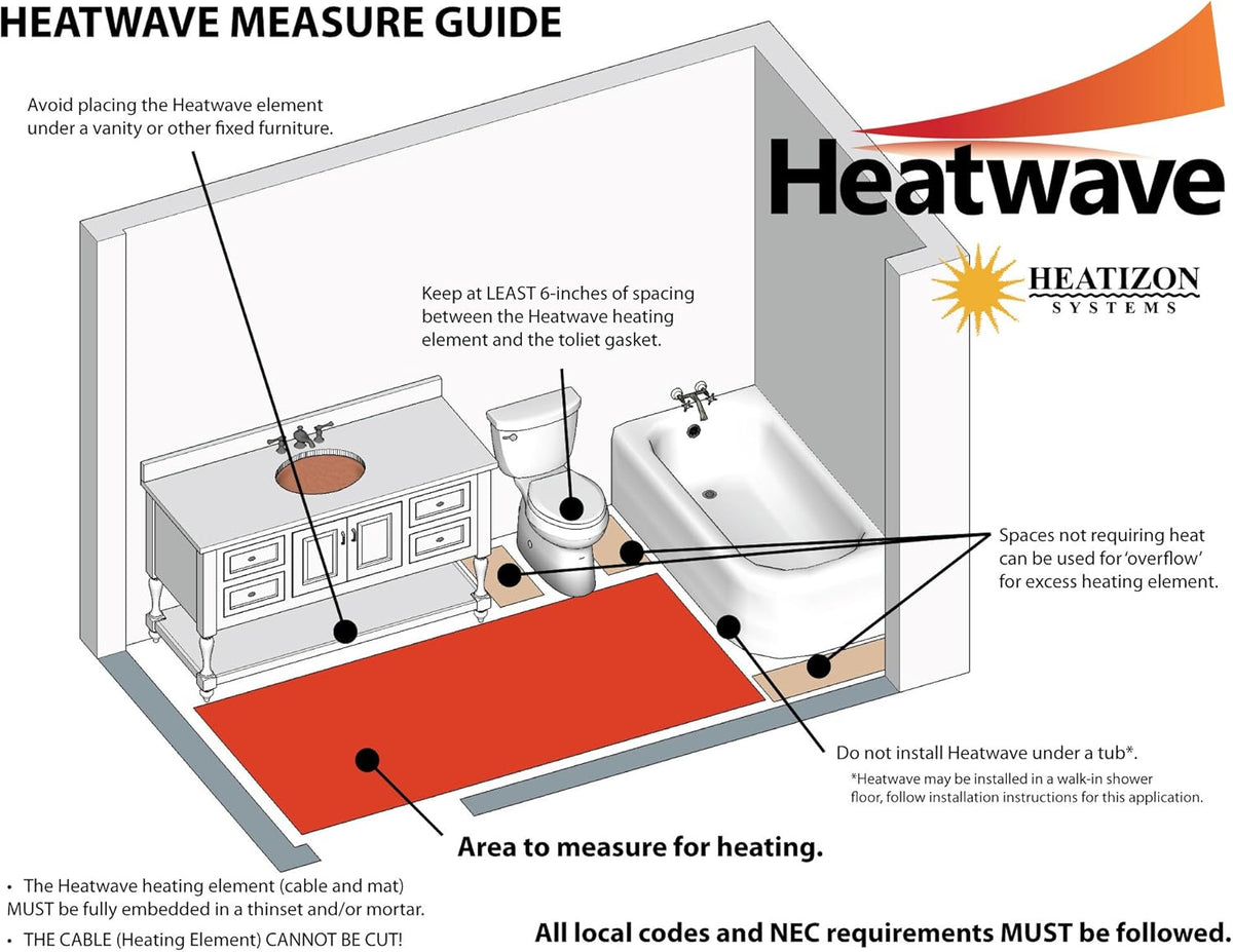 120V Floor Heating Cable with Programmable Thermostat E167