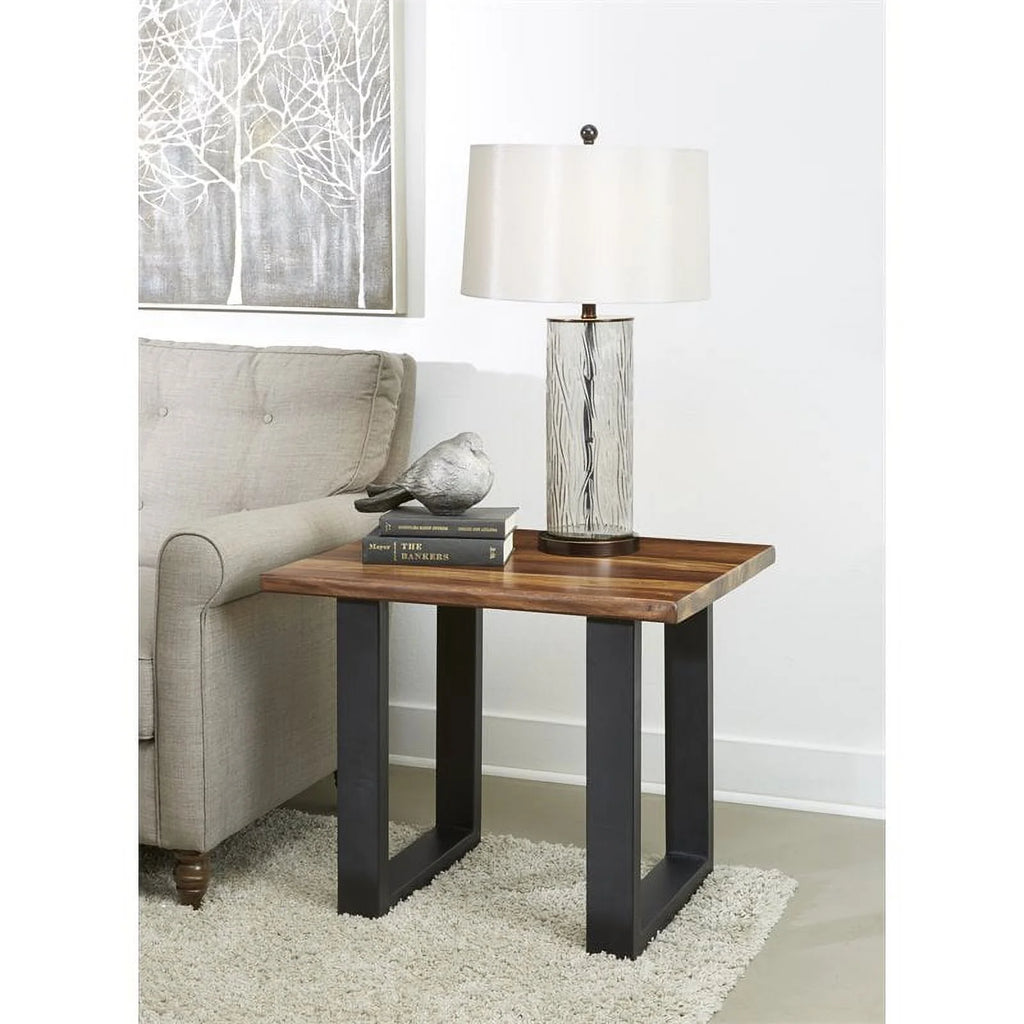 Wood and Metal End Table E883