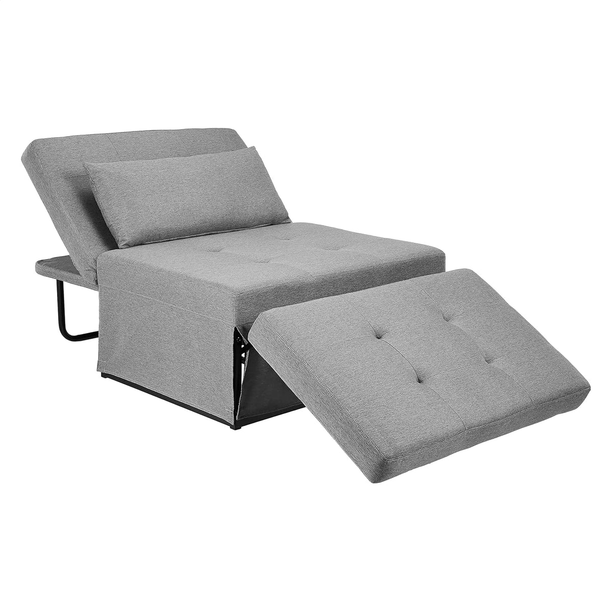 Grey Folding Ottoman Sleeper Sofa Bed F256