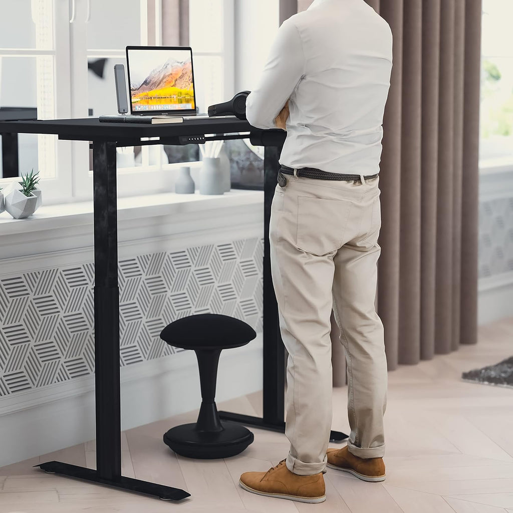 Black Push Button Height Adjustable Collaborative Stool W2574