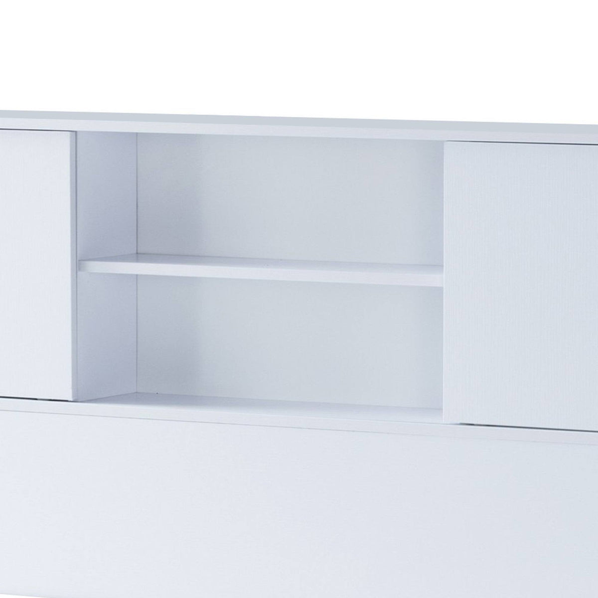 White Twin Bookcase Headboard with 2 Open Cubbies G531103