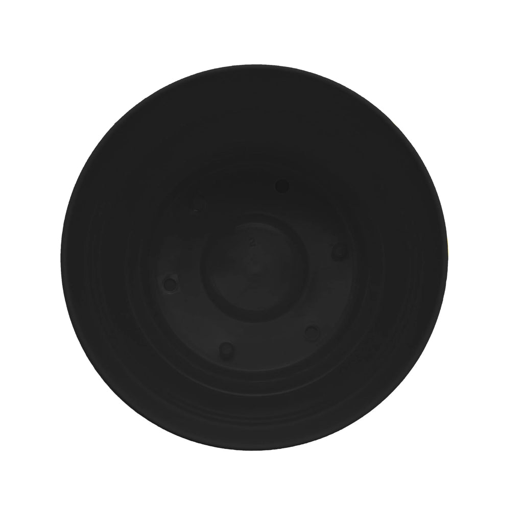 Black Resin Planter with Saucer P4007