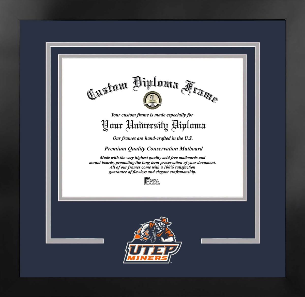 11 x 8.5 in. Black Frame Diploma P49582