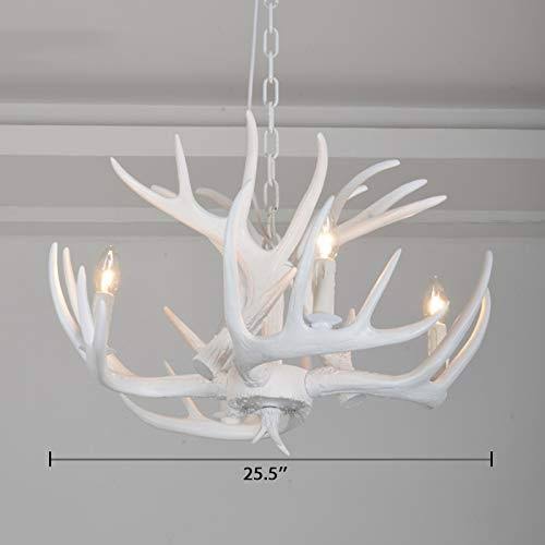 White Resin Deer Antler Chandelier U689